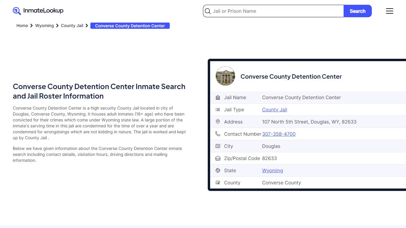 Converse County Detention Center (WY) Inmate Search and Jail Roster ...